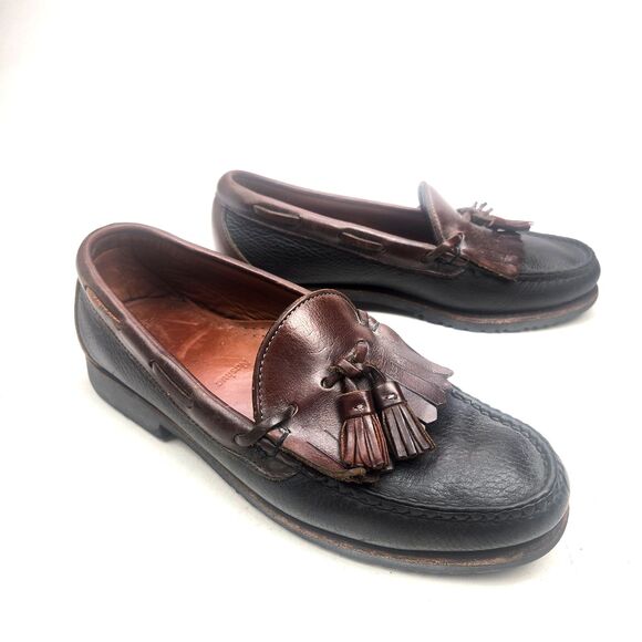 Allen Edmonds Nashua Loafers Men’s Sz 7.5 D Kiltie Tassel Black Brown Leather main image 6